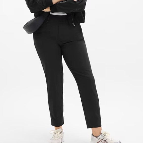 Athleta Black Endless High Rise Ankle Pant Size 12 Tall Stretch Pull On Travel - Picture 1 of 11